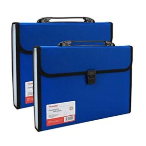 TRANBO Plastic Expanding Bag File Folder with 13 Section Pockets, FC Size, Blue - Image 5