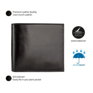 Leather Wallet-Genuine Leather Wallet for Cards-Wallets with Multi Card Pocket for Men-Cowhide Leather Card Holder - Image 3